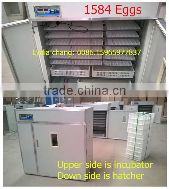 new type 1584 chicken incubator with CE,setter&hatcher combined egg incubator from lydia