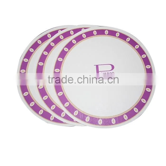 Hangzhou Lvyang/GoBest Golden Food Grade Foiled Stamping Party Disposable Paper Plate For Weeding