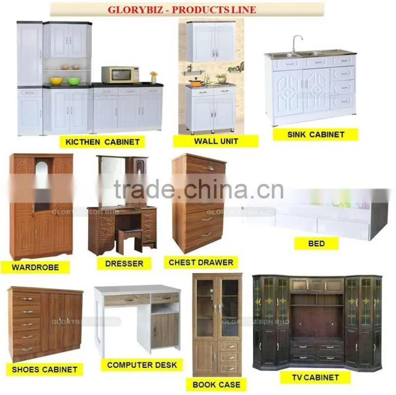 Modern Wardrobe Furniture MDF Closet WIth 3 Doors, classic bedroom furniture, wooden wardrobe designs, malaysia closet