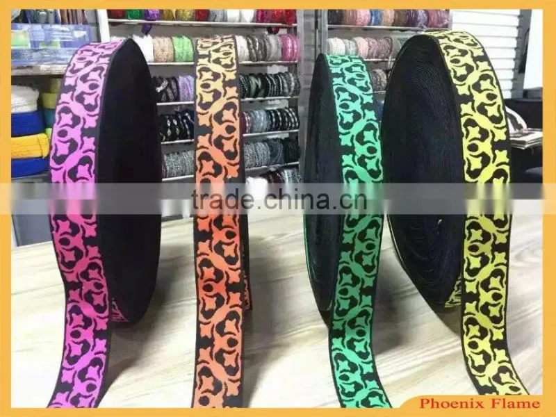 2016 flower printed vintge elastic tape for bubble dress