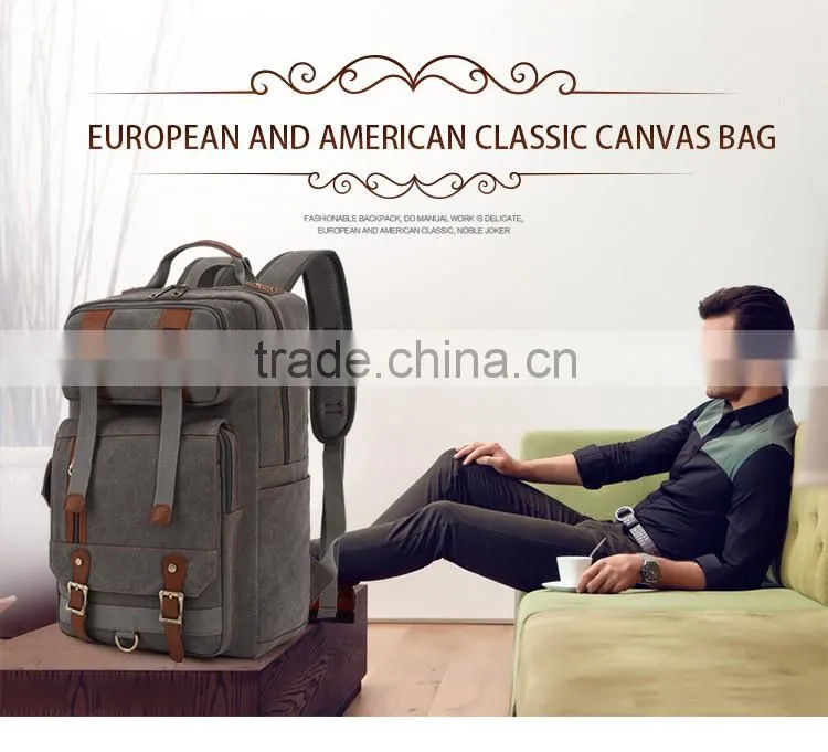 Vinrage Style Wholesale Custom Brand Logo Canvas Backpack FS261