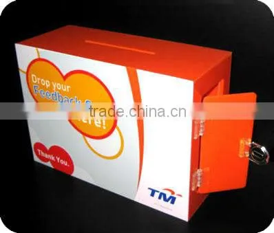Acrylic suggestion box / Acrylic luckydraw box / acrylic donation box