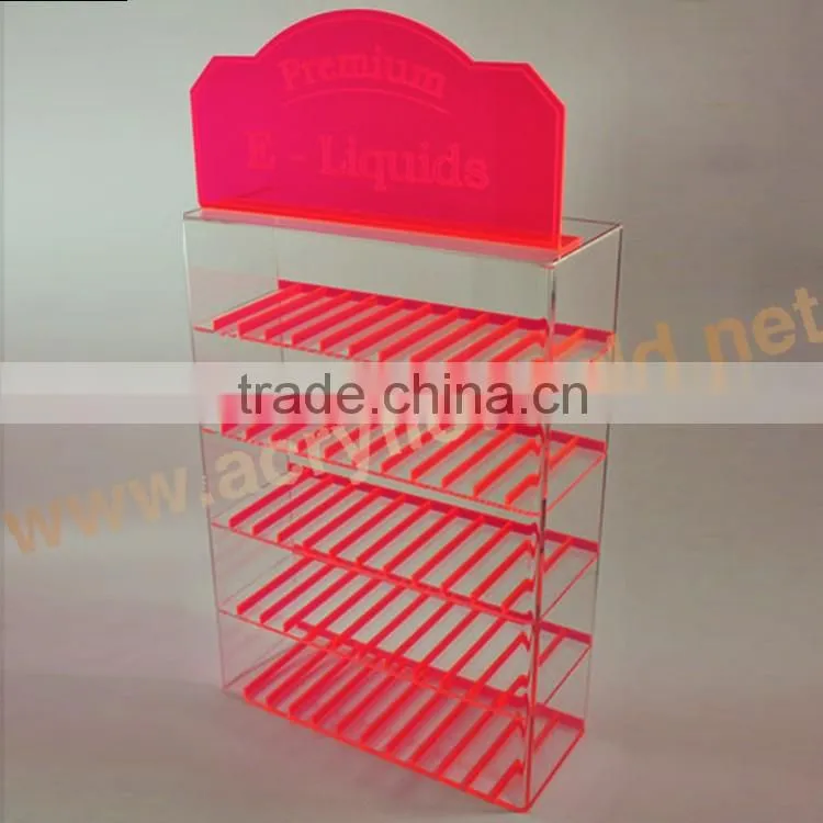 Customize plexiglass display stands clear acrylic e-liquid wall display