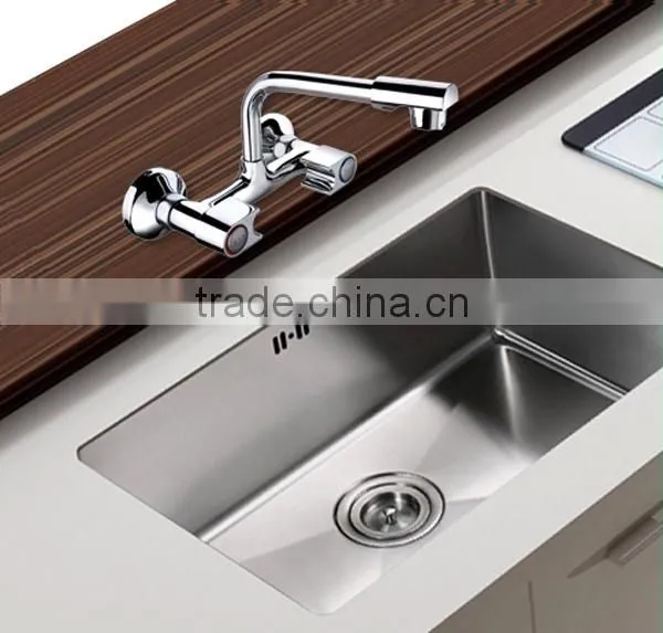 upc kitchen faucet, Dual Handle Wall Mounted Kitchen Mixer Taps With Swivel Spout