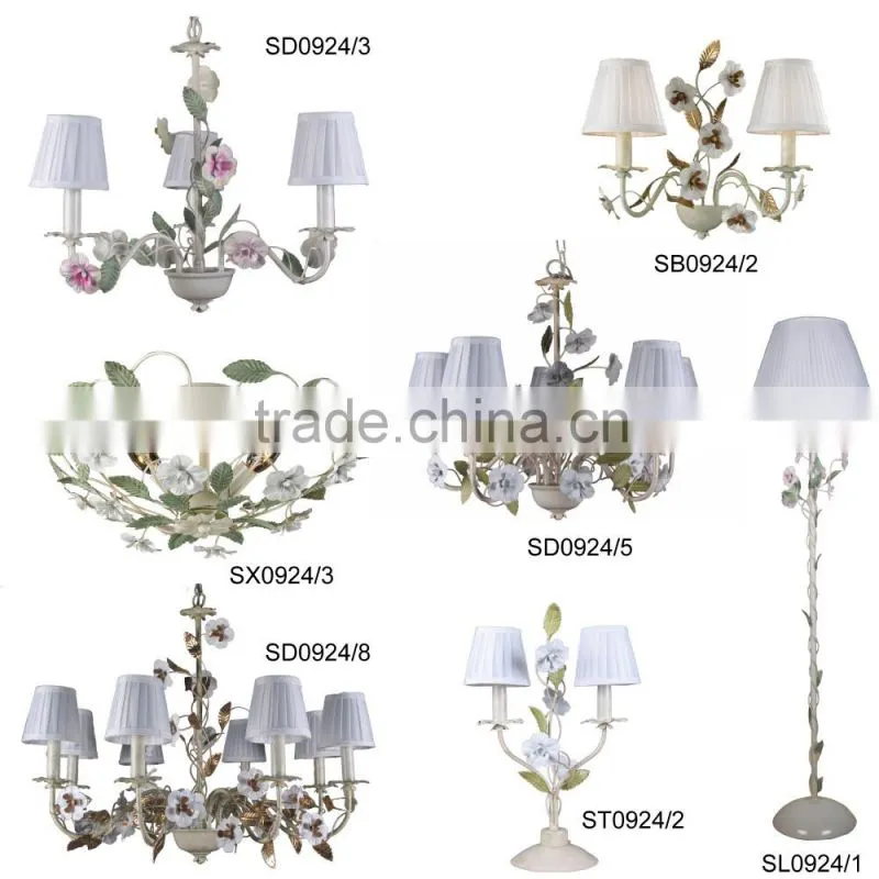 2 lights wrought iron decorative bedroom modern table lamp