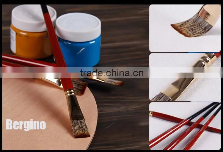 BGN-712 Bergino High Quality Watercolor Painting Brush Wholesale Flat shape