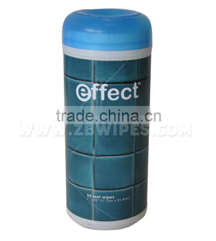 50CT Barrel Pack Bathroom Cleaner Wipes Wet Towel