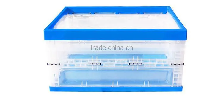 Recyclable fruit storage plastic collapsing folding crate