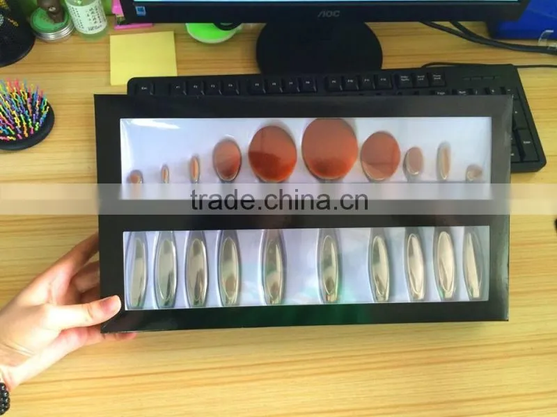New Hot Sale Oval Toothbrush Makeup Brush Set Face Use Brush Oval Puff Brush 10 Pcs