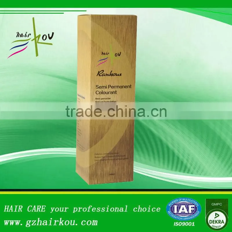 Natural Formulation Non-peroxide Semi Permanent Colourant For Hair Color Cream