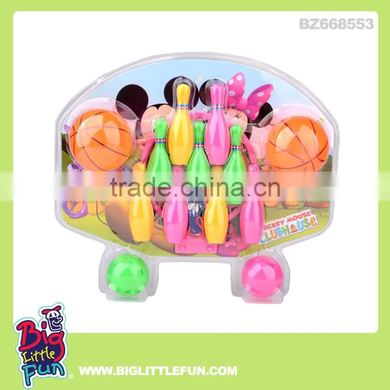 Sport toy basketball hoop and bowling set toy