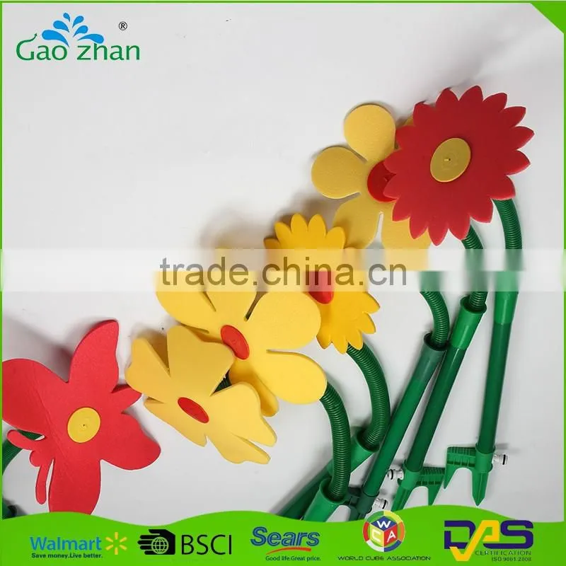Flower shape 360 round watered inserted plastic garden irrigation sprinkler