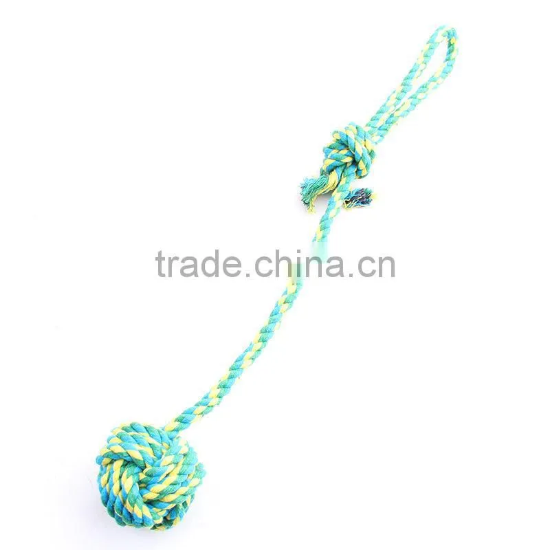 Cotton rope hand pull long tail dog toys ball largel size 40cm