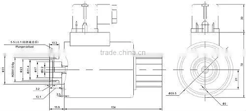 Hydraulic wet-pin type solenoid coil