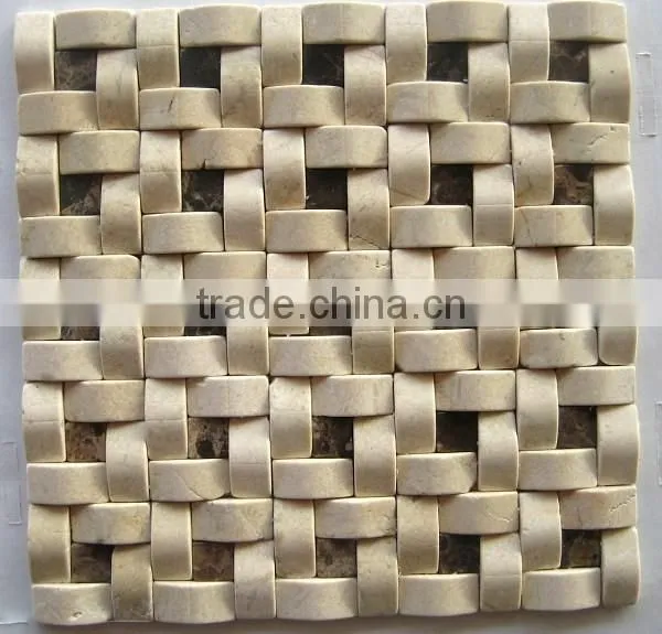 Cheap travertine marble mosaic tile design for wholesale