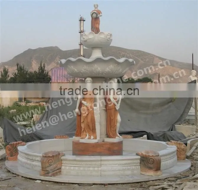 Beautiful hot sale garden large stone fountain with circle pool