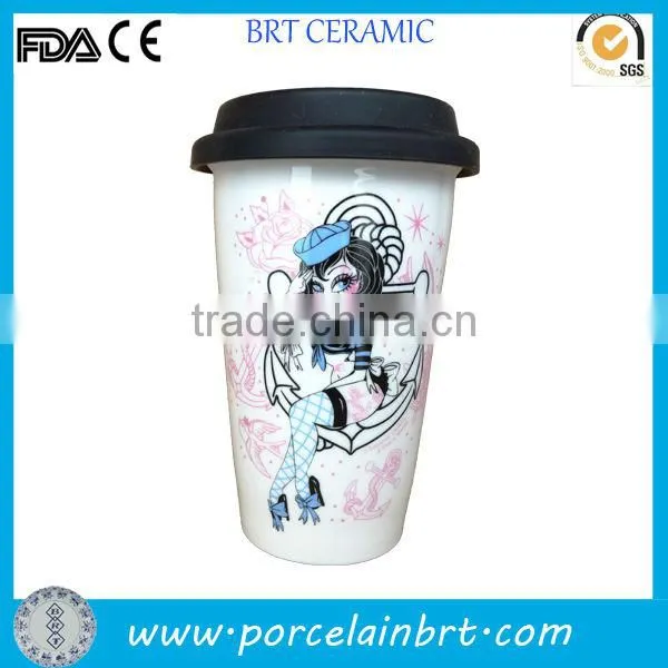 double wall travel coffee mug