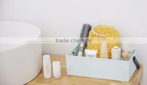 cy268 Decorative Plastic Home Office Storage Boxes Desktop Basket Organizer Handle Bathroom Kitchen Home Office Tidy Box