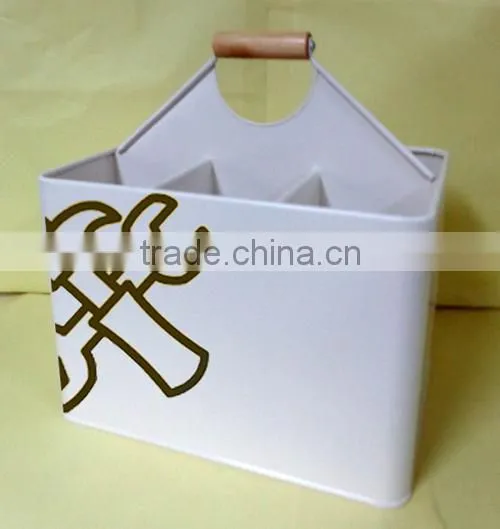 garden tool storage basket with dividers