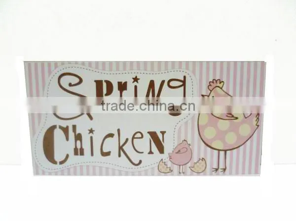 Wholesale spring Easter chicken promotion gift wood table used plaque