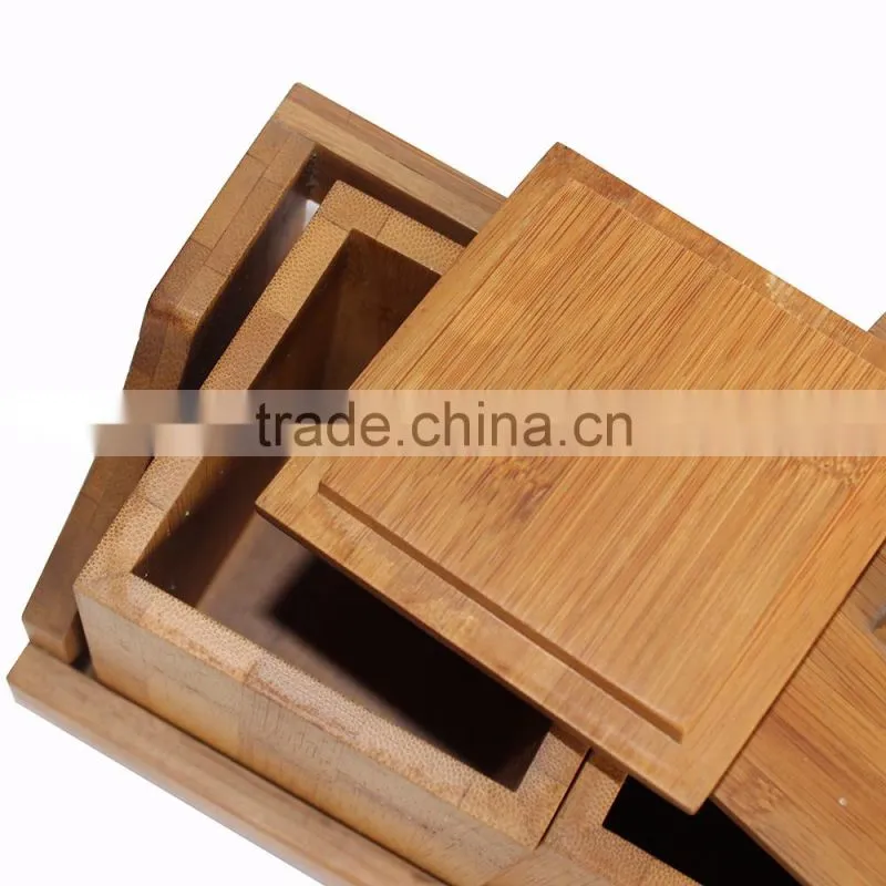 3 Pieces Practical Original Customized Size Bamboo Spice Jar Set
