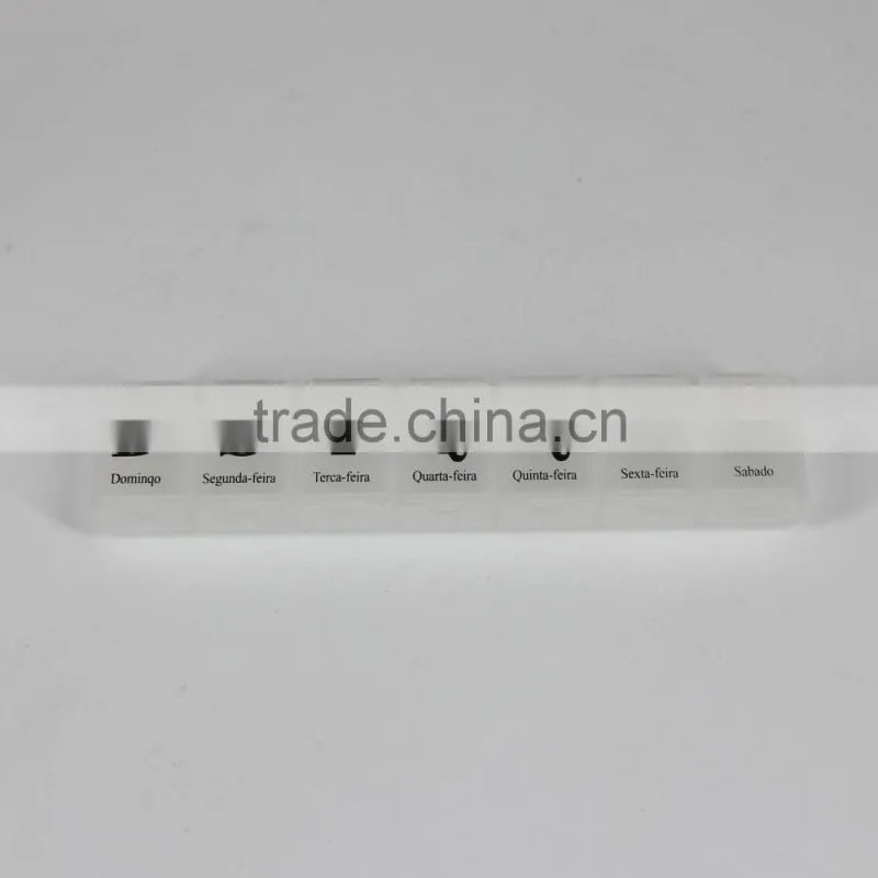 square plastic pill box for 7days