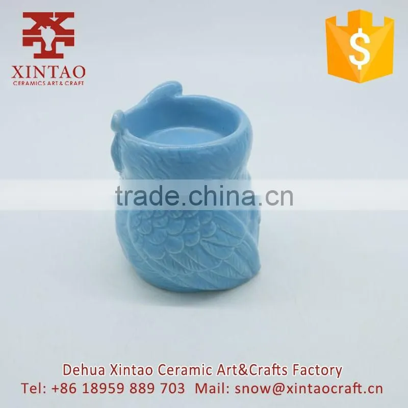 Better Homes and Gardens Ceramic Pillar Blue Candle Holders