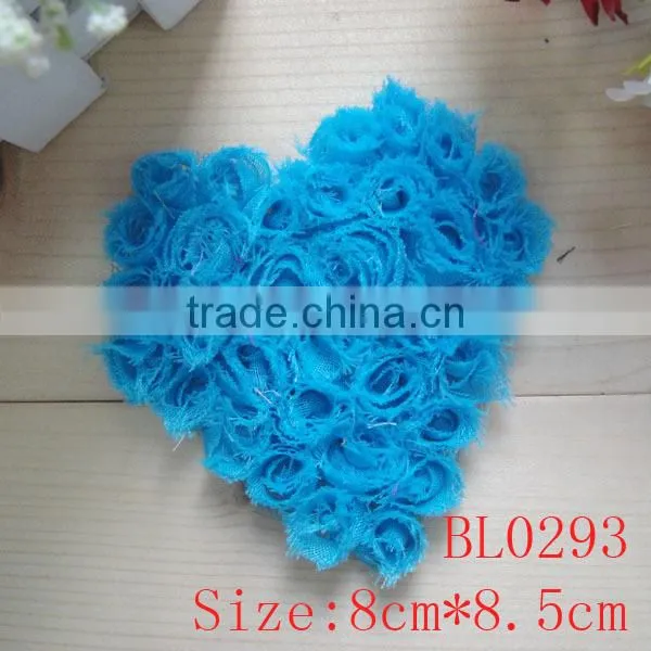 Hot 2016 new top seller heart shape fabric applique bridal trim for wedding dress