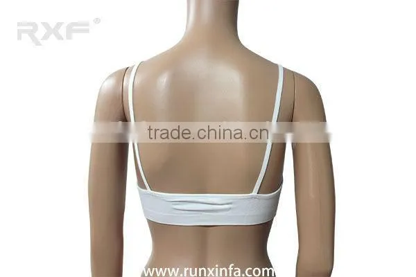Women V-neck nylon spandex yoga sport bra tops with spaghetti strap