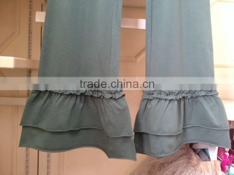 wholesale plus size fashion design loose women cotton knit ruffle pants