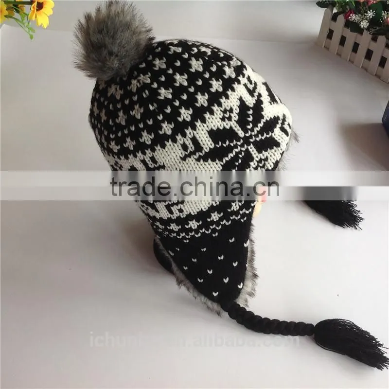 fashion windproof soft & warm fashion girls winter hats in differ colors