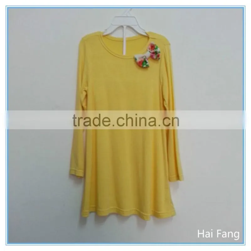 OEM Children Girls Long Sleeve T Shirts, Bowknot T Shirts, O neck T Shirts
