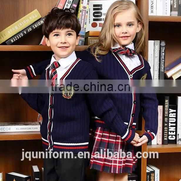 2016 Nice perfect fit school uniform design school sweaters kindergarten uniform