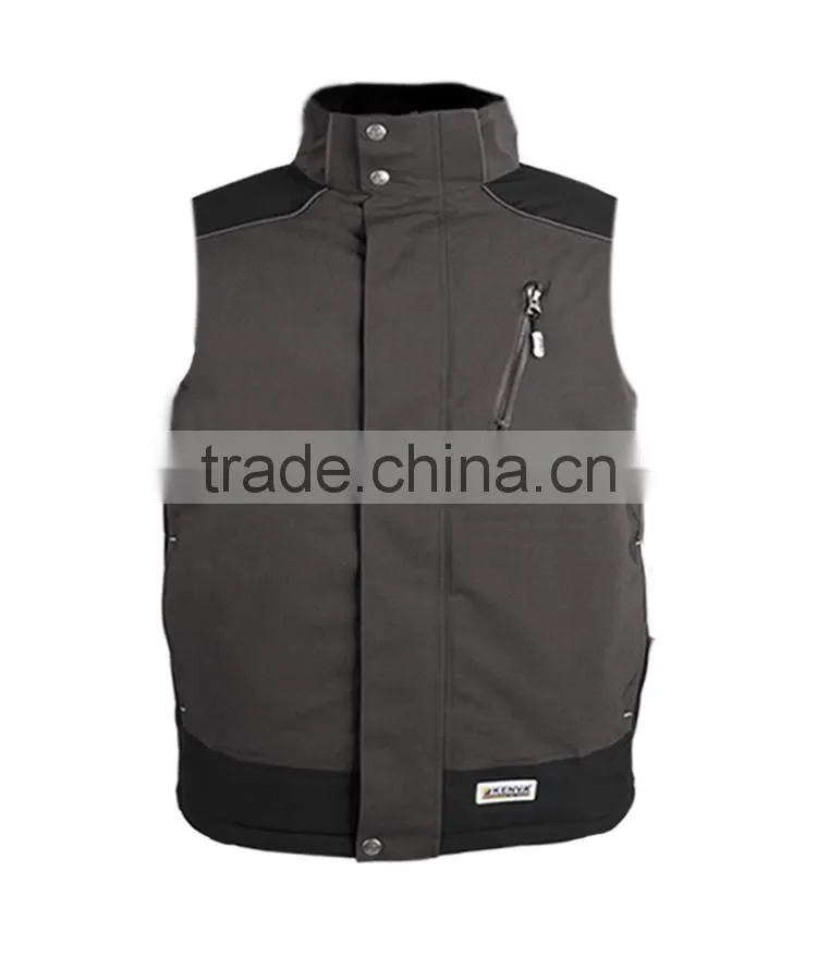 High quality EN343 waterproof cheap OEM breathable sleeveless mens softshell vest