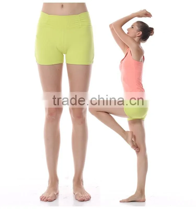 High quality women gym shorts custom fitness yoga pants in guangzhou manufacturer
