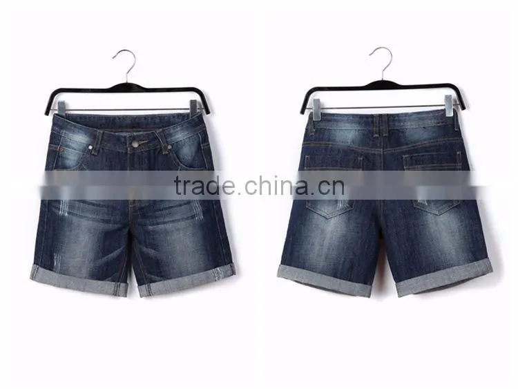 Hot ! latest design cotton frayed children jeans short pants hand brush stylish jeans pants for boys