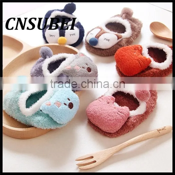 Korean design baby cute cartoon fuzzy anti-slip floor winter sock