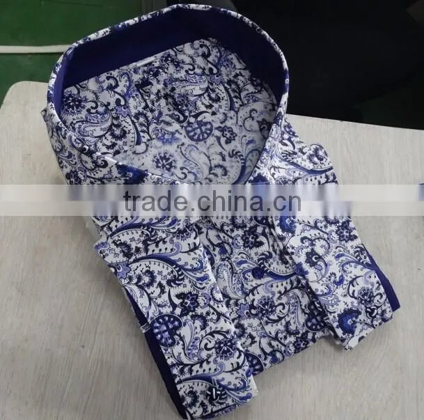 100% cotton material new pattern printing custom Hawaiian shirts for men 2017