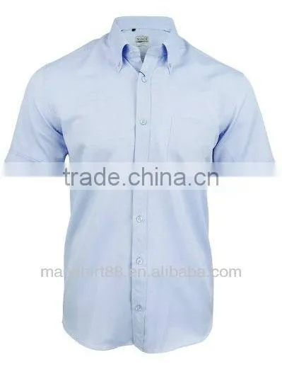 Short Sleeve Plain Oxford Work Shirt for men