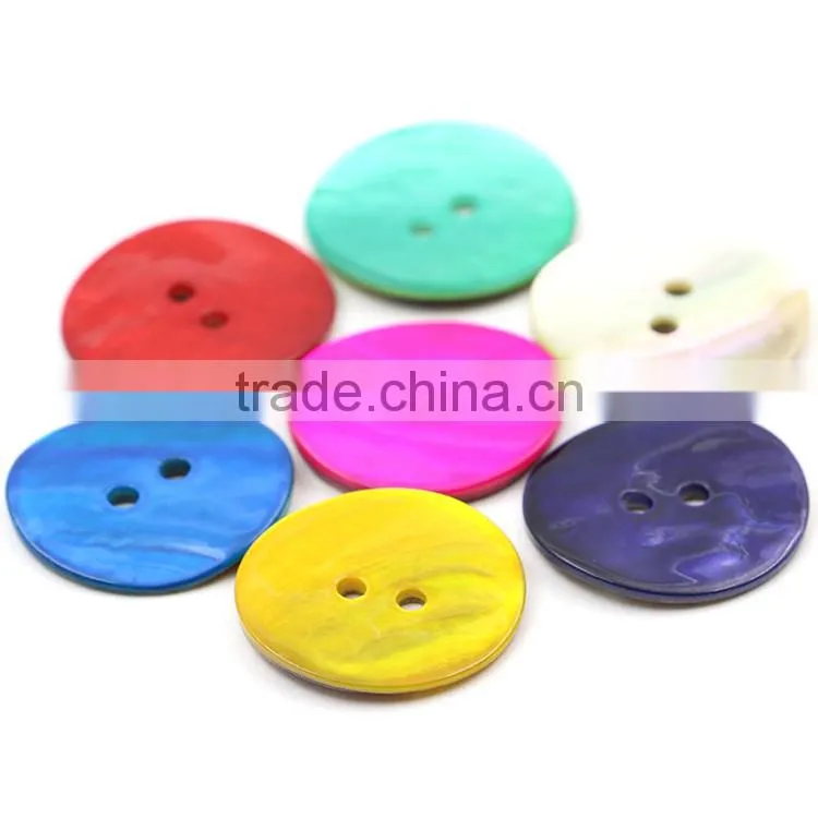 High Quality Colorful 2-Holes 100pcs/Bag Round Natural shell Button Mother of Pearl Buttons