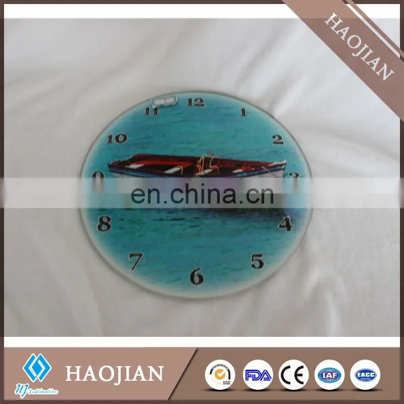 Sublimation blank tempered glass clock face glass clock