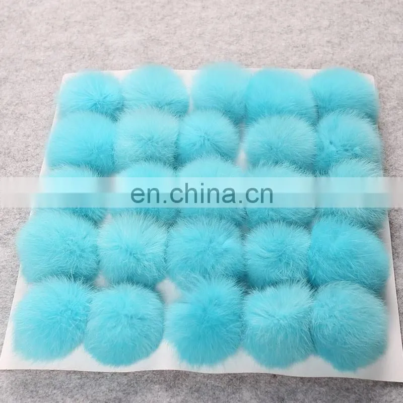 Custom color rabbit fur pompom fashion fur accessory rabbit fur ball
