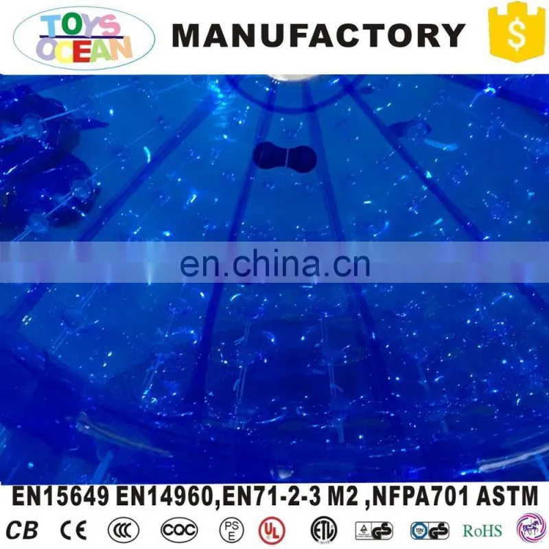 Cheap Price Transparent Blue Inflatable Zorb balls for Human people bowling Games