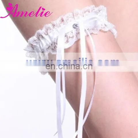 A-R8 Embroidery wedding bridal organza garter