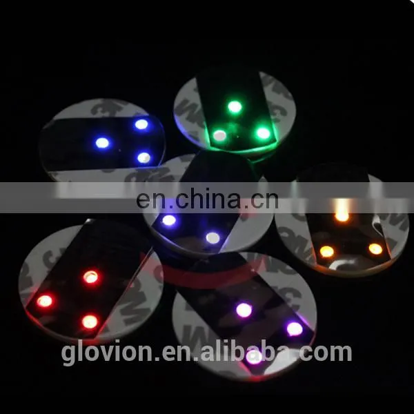 New design LED 3M Sticker plastic drink coasters