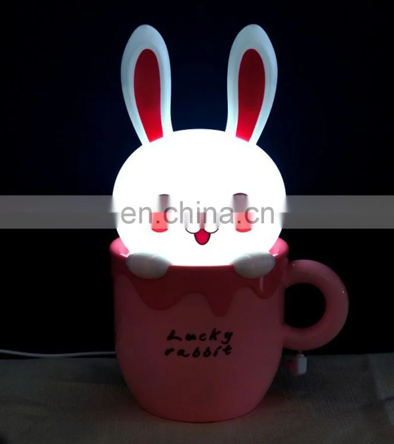 Hot sale USB rechargeable Cup Cartoon Table Lamp usb charger table lamp children table lamps