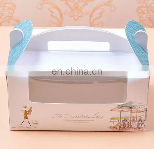 Baking packaging & paper frozen cake box with transparent window