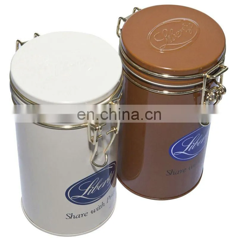 Tea Coffee Tin Boxes with Clip Lid
