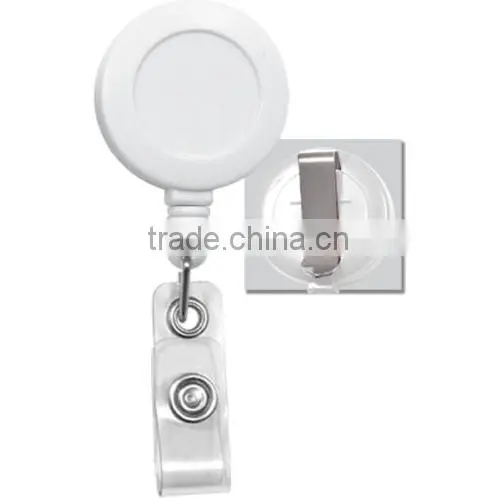100 WHITE D HOLDERS BADGE REELS - 16 OTHER COLORS BELT CLIP nurse work card pull