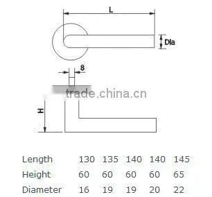 TH003:Stainless Steel Lever Handle with Escutcheon